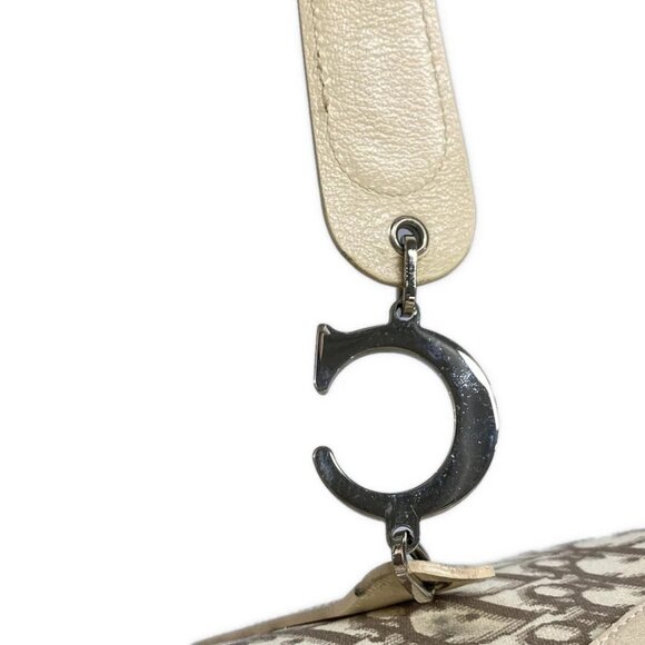 Auth DIOR/ChristianDior Flower,Trotter - Cream Dark Brown Multi Canvas Leather - Picture 10 of 16